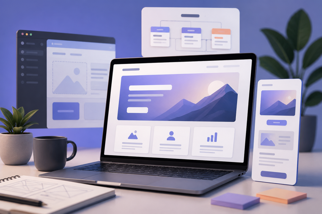 Websites Entwürfe auf unterschiedlichen Endgeräten